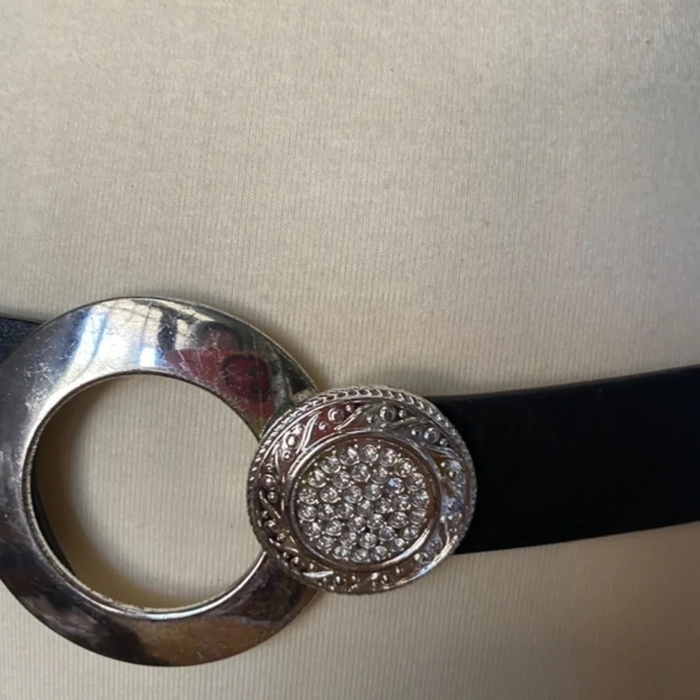 Chico's Black and Silver Embellished Belt Small